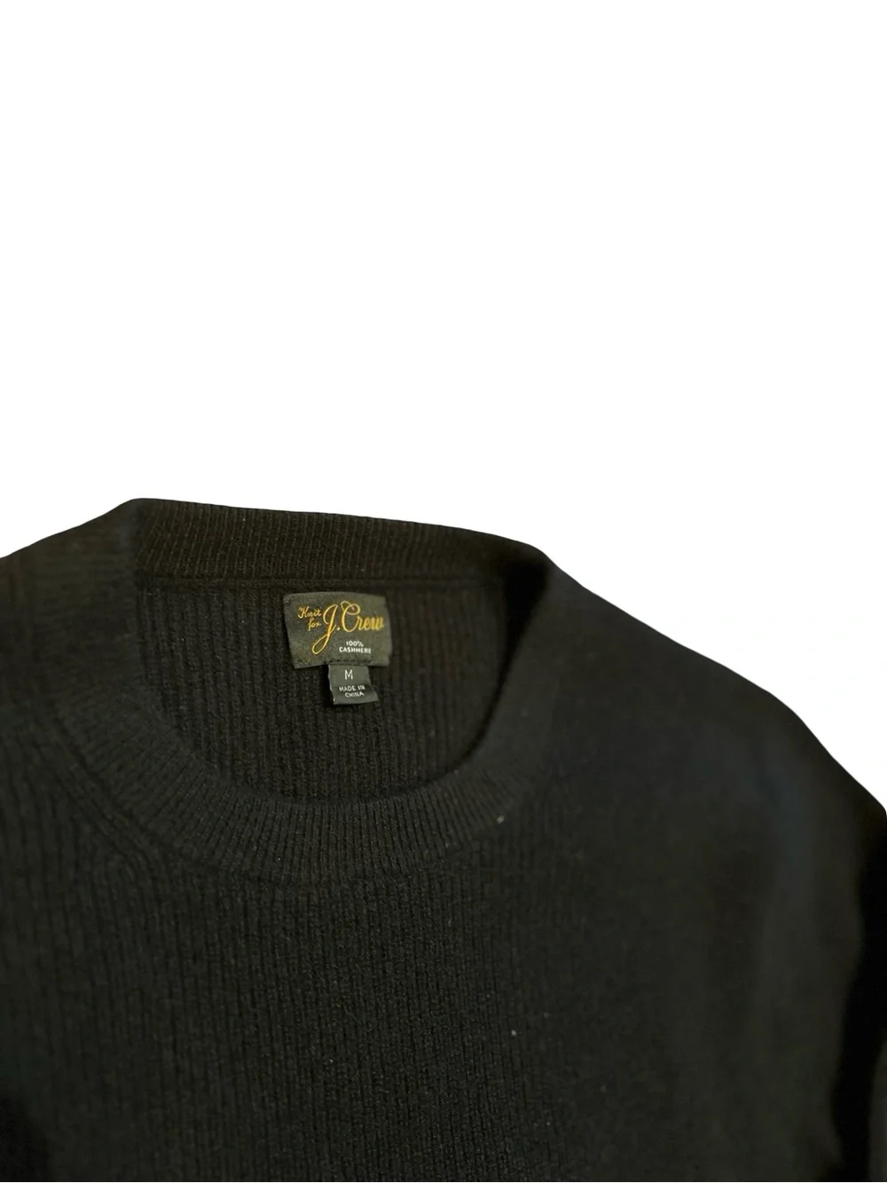 J Crew Jcrew 100% Cashmere Black Crewneck Pullover Sweater Sz M Preppy Classic